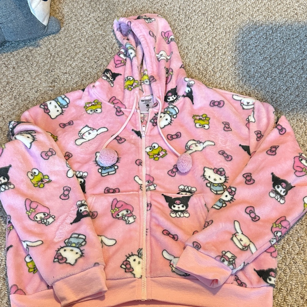 Pink Cartoon Character Hoodie
